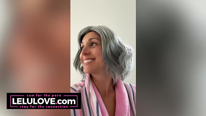 Voluptuous Woman Undresses In Front Of Mirror, Dons Grey Wig, Vocal Exercises, And Exposes Intimate Areas Before And After Sexual Activity - Lelu Love