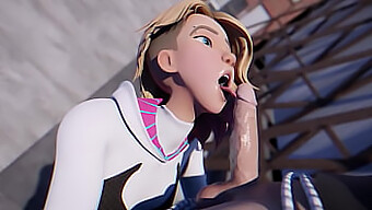 Experience Spider-Gwen'S Deepthroat Skills In Action