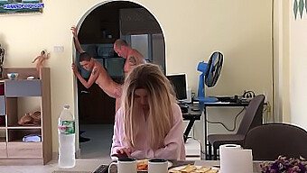 Stepmom Overlooks As Stepdaughter Receives Surprise Anal From Stepfather In Refrigerator