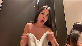 Accidental Squirts In The Fitting Room Leads To A Steamy Fingering Scene